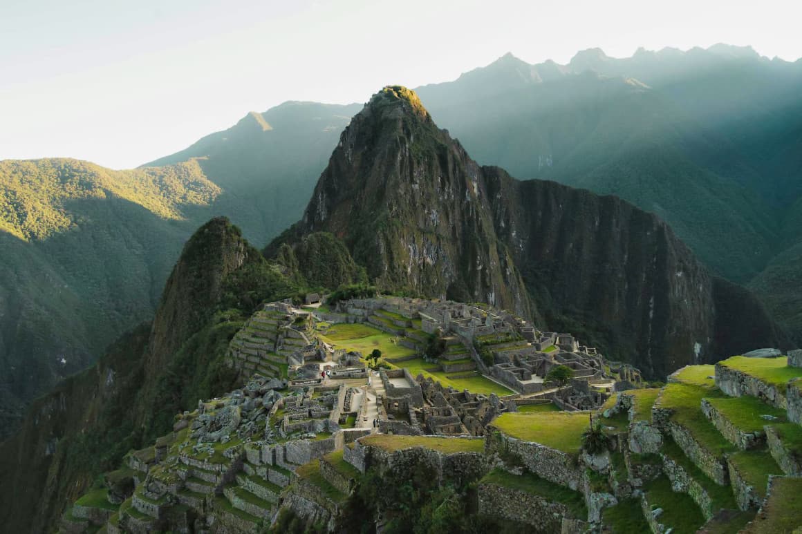 The historic sanctuary of Machu Picchu, a UNESCO World Heritage site and famous landmark in Peru.