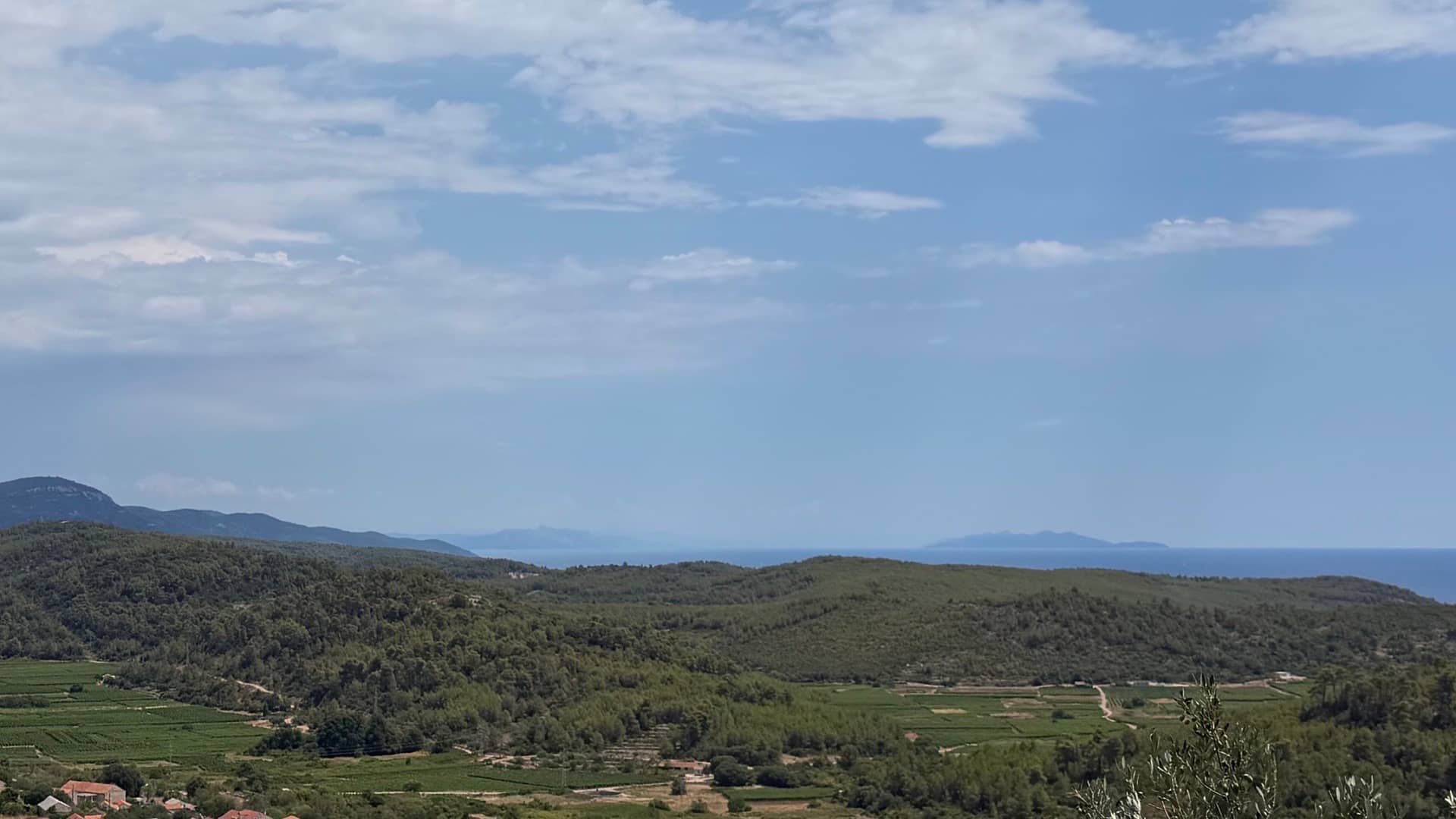 Areal view of Kurcula island in Croatia