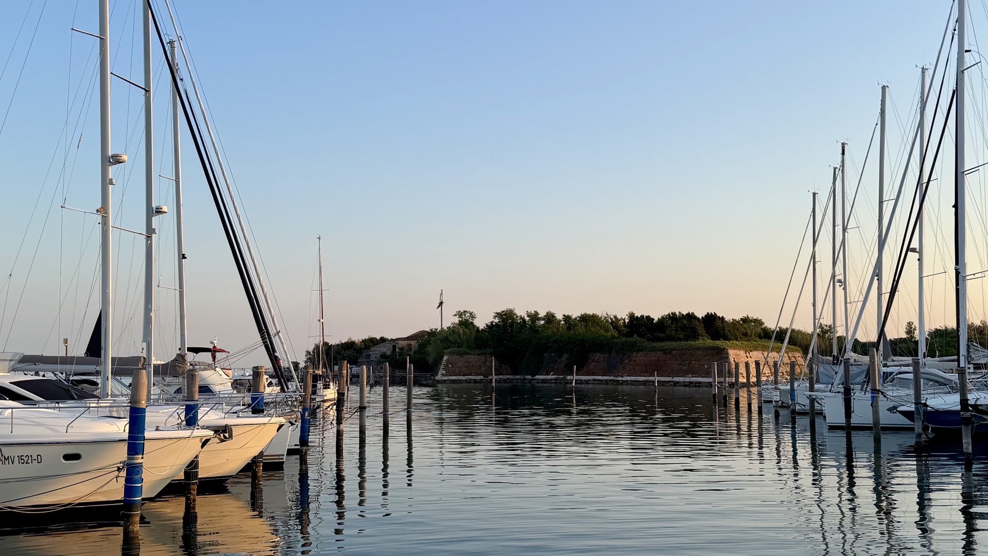 San Felice harbour in Chioggia at dusk