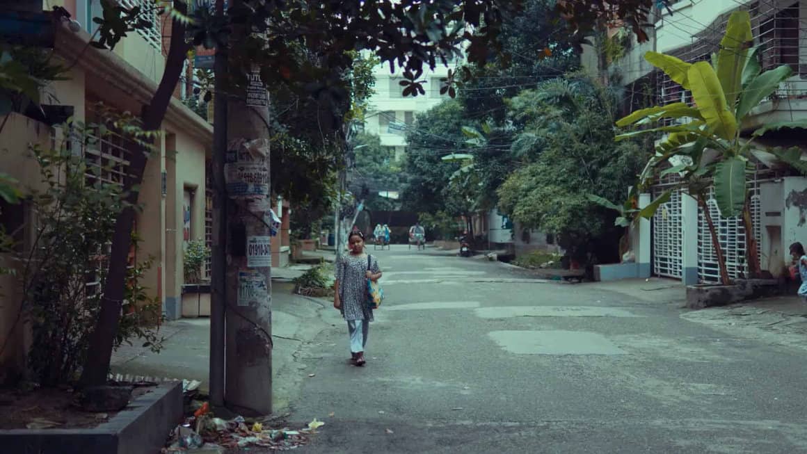 Person walking on an empty  street